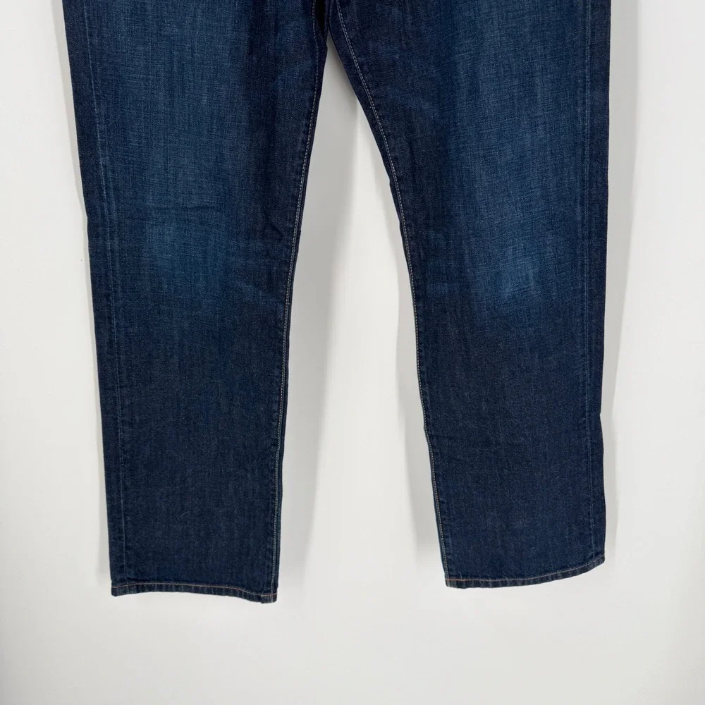 Lucky Brand 221 Original Straight Jeans Mens 36x32 Dark Wash Denim Indigo